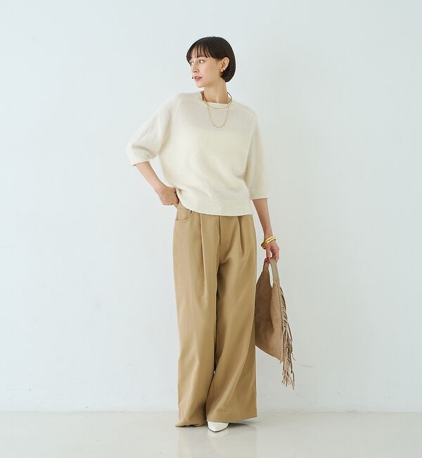 Rouge vif「カシミヤ混ウール半袖ニット」|ニット・セーター|
