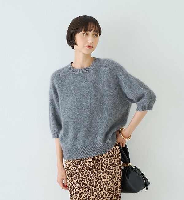 Rouge vif「カシミヤ混ウール半袖ニット」|ニット・セーター|