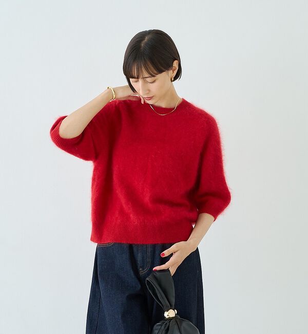 Rouge vif「カシミヤ混ウール半袖ニット」|ニット・セーター|