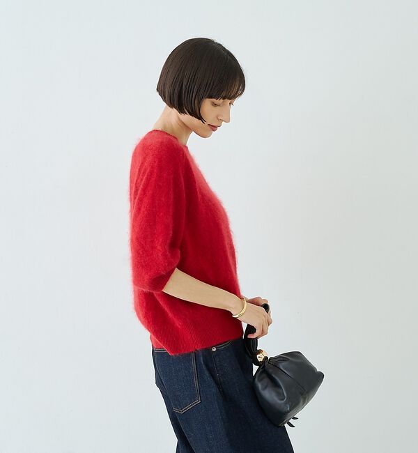 Rouge vif「カシミヤ混ウール半袖ニット」|ニット・セーター|