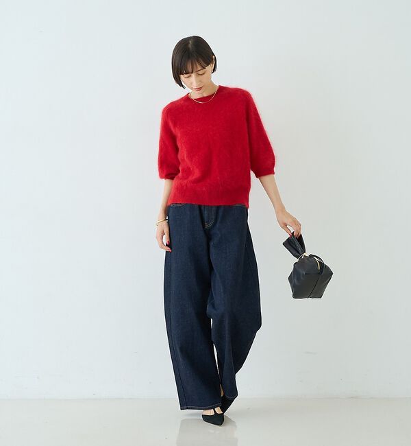 Rouge vif「カシミヤ混ウール半袖ニット」|ニット・セーター|