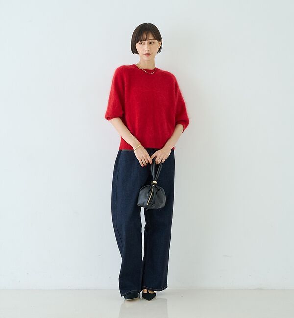 Rouge vif「カシミヤ混ウール半袖ニット」|ニット・セーター|