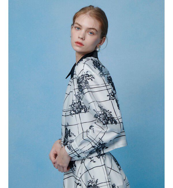 LOULOU WILLOUGHBY「【LOULOU WILLOUGHBY】SILK COフラワーチェックシャツブラウス」|シャツ・ブラウス|