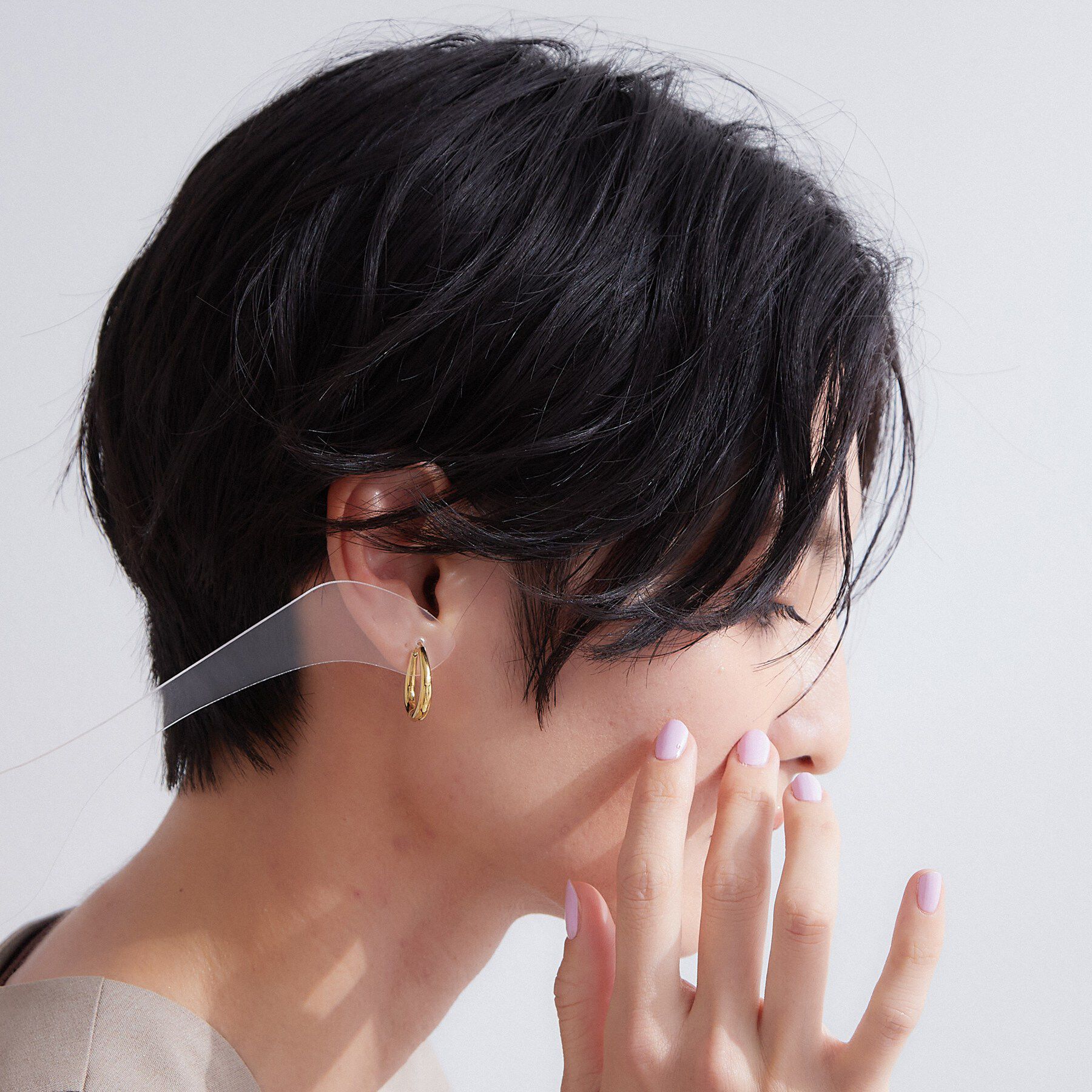 OPAQUE.CLIP「スリークオーバル ワンタッチステンレスピアス」|ピアス|