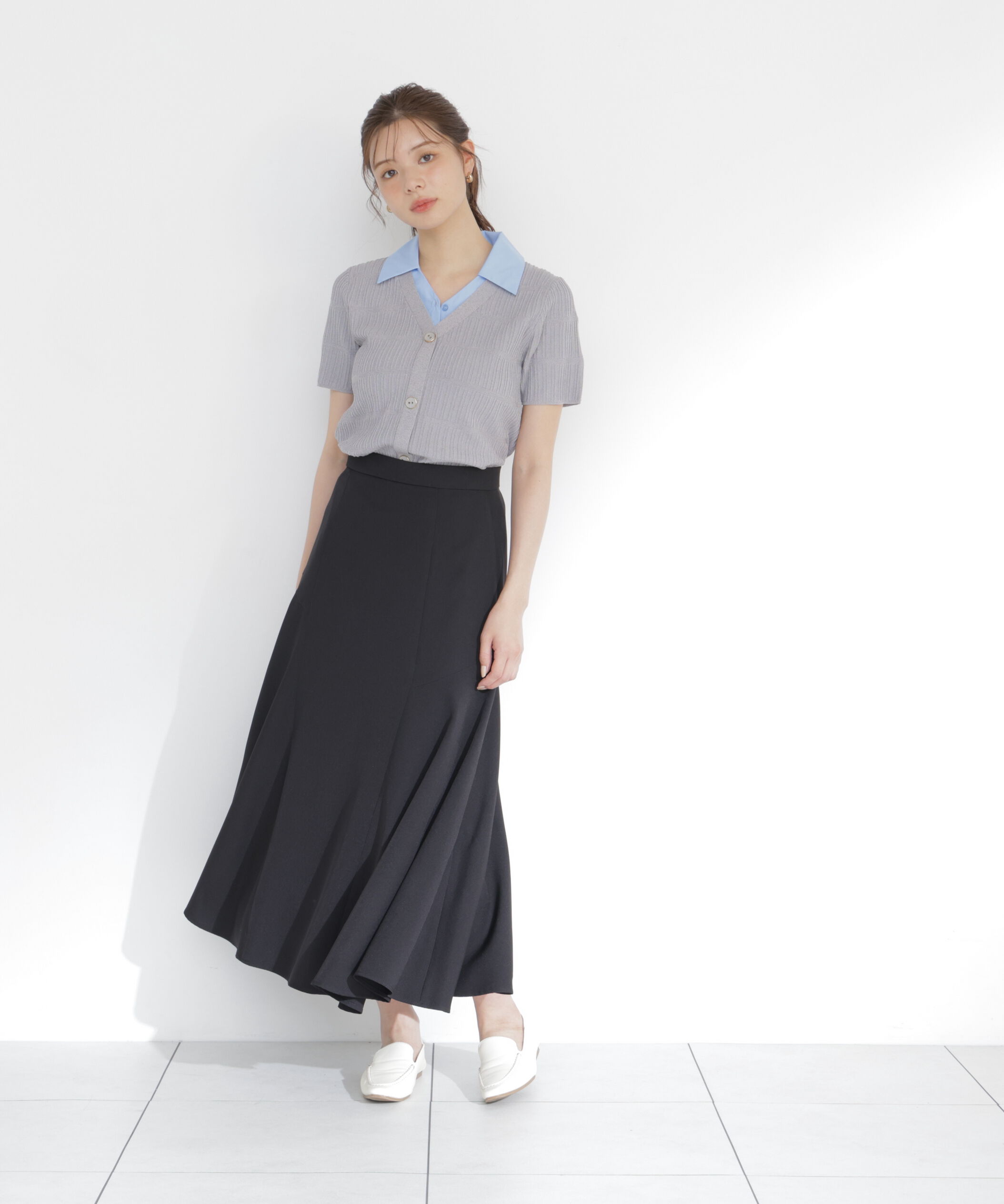 PROPORTION BODY DRESSING「アシメ切替スカート」|スカート|ブラック