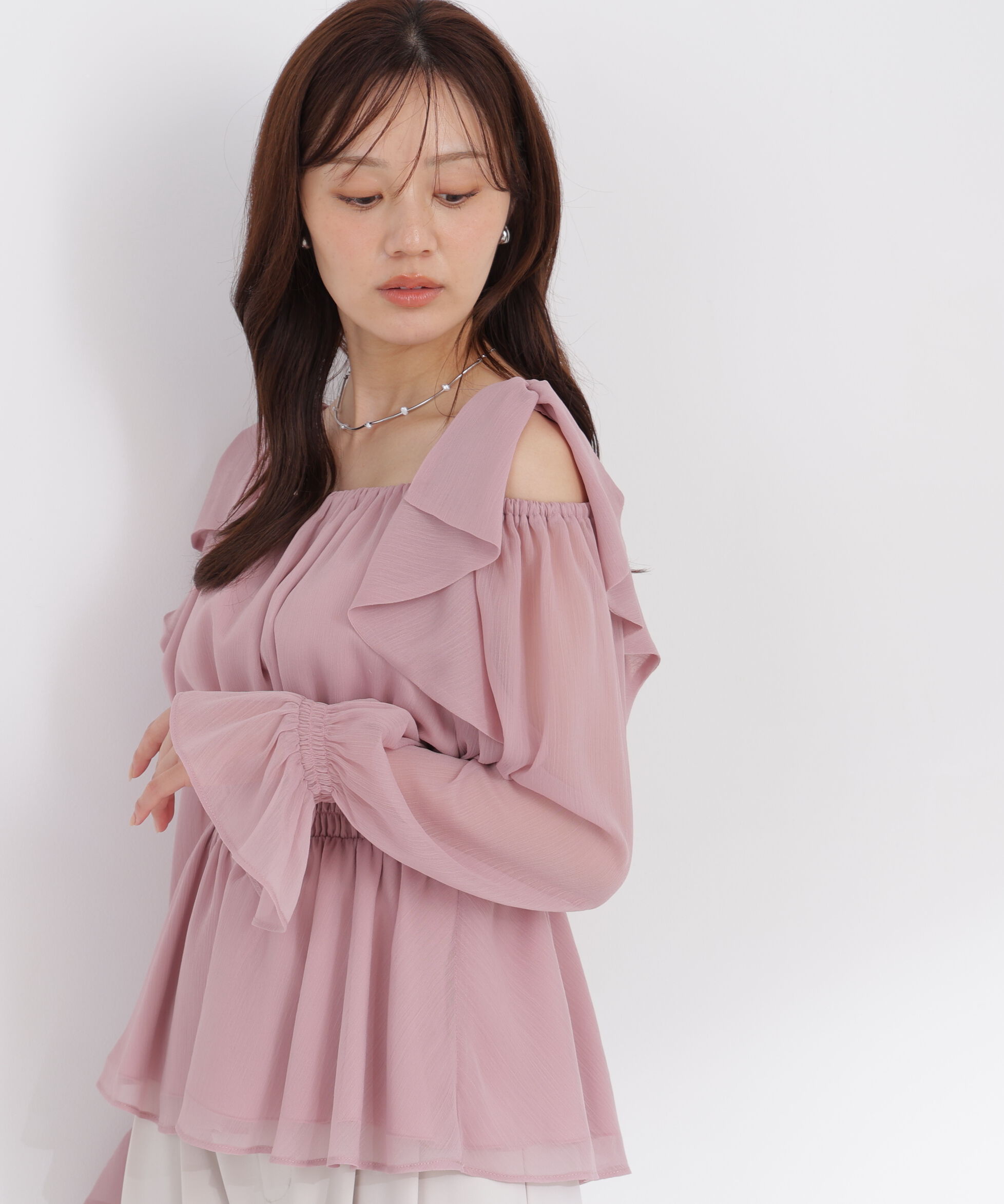 PROPORTION BODY DRESSING「ショルダーリボンブラウス」|シャツ・ブラウス|ピンク