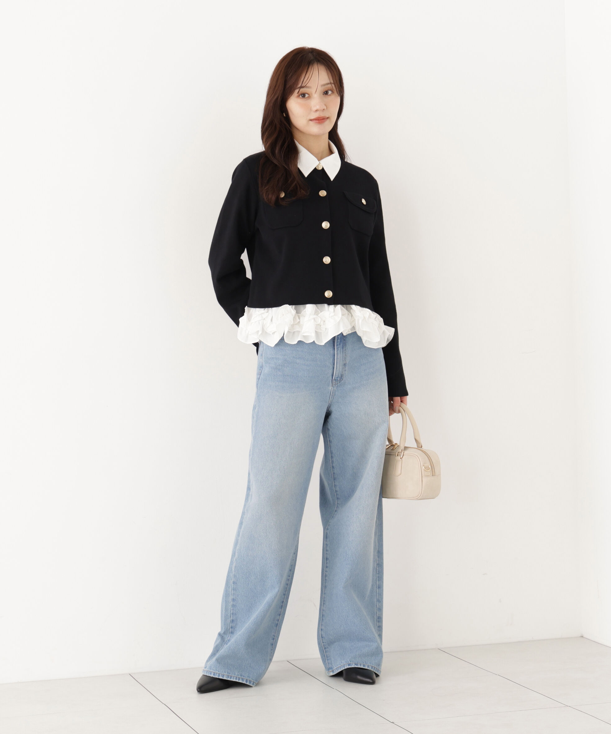 PROPORTION BODY DRESSING「＜a/mie＞レースハイウエストワイドデニムパンツ」|その他|