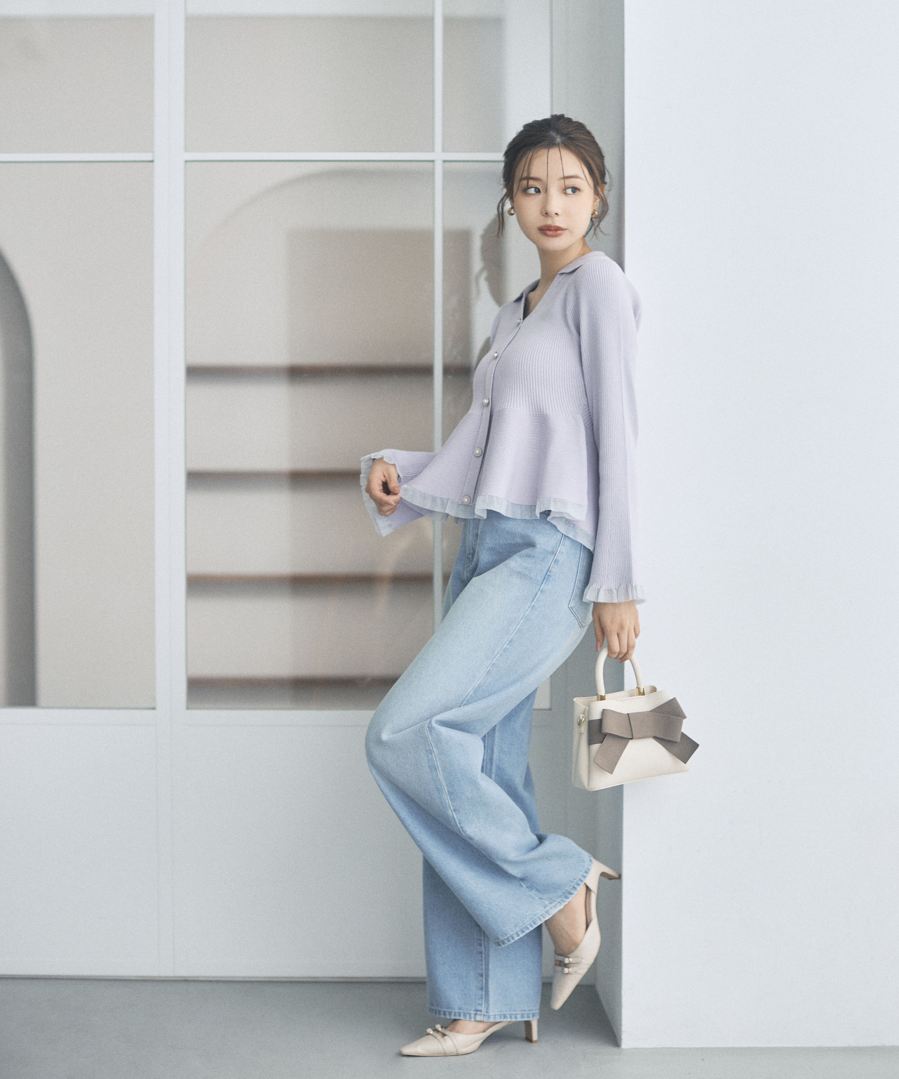 PROPORTION BODY DRESSING「＜a/mie＞レースハイウエストワイドデニムパンツ」|その他|