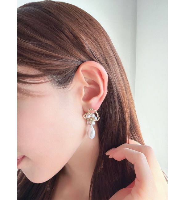RESEXXY「バロックパールハートモチーフピアス」|ピアス|