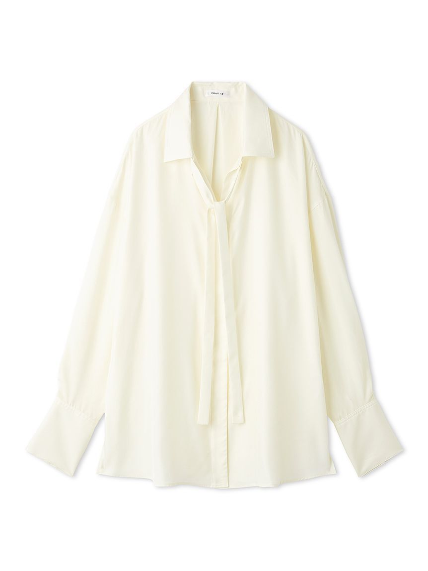 FRAY I.D「【ウォッシャブル】2wayサテンボウタイスキッパーシャツ」|シャツ・ブラウス|