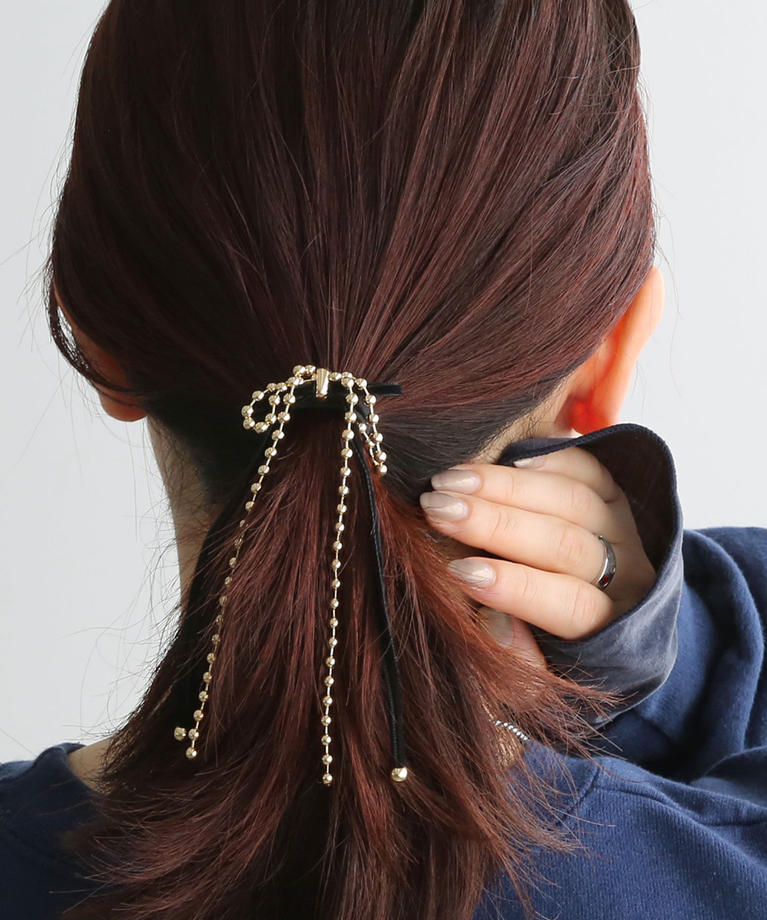 colleca la「レイヤードチェーンリボンヘアカフ/ヘアフック」|その他|ゴールド