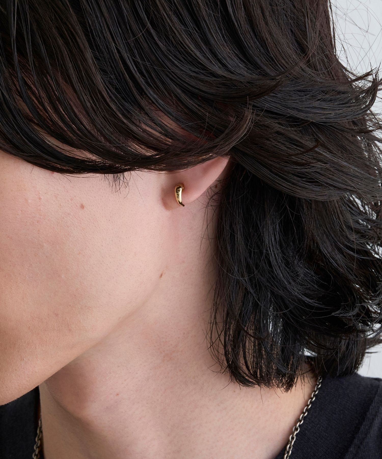 JUPITER「【K10】クレセントフープピアス/ユニセックス/片耳」|ピアス|