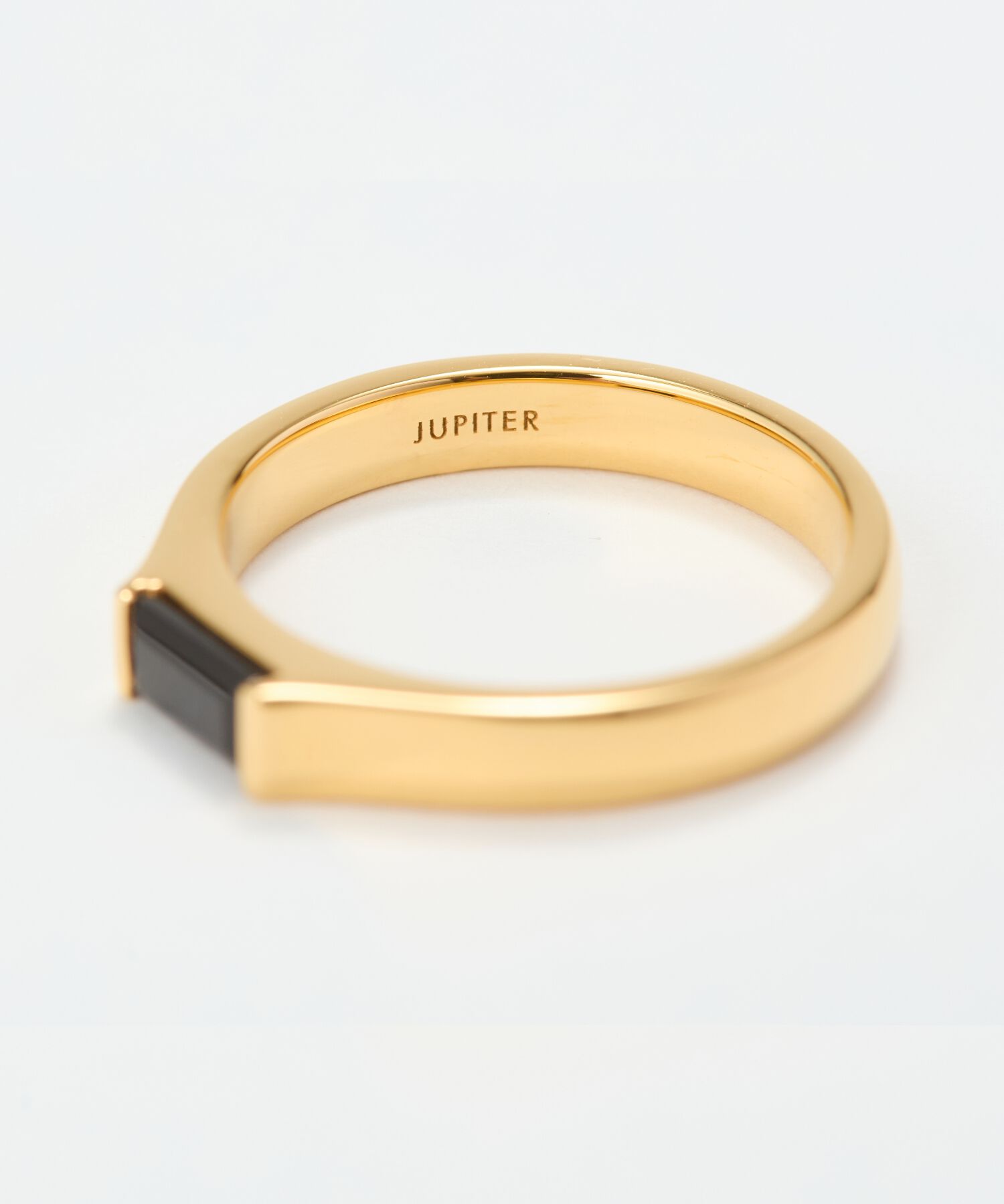 JUPITER「【SV】バケットカットオニキスミニマルリング/天然石/金属アレルギー対応　ゴールド」|リング|