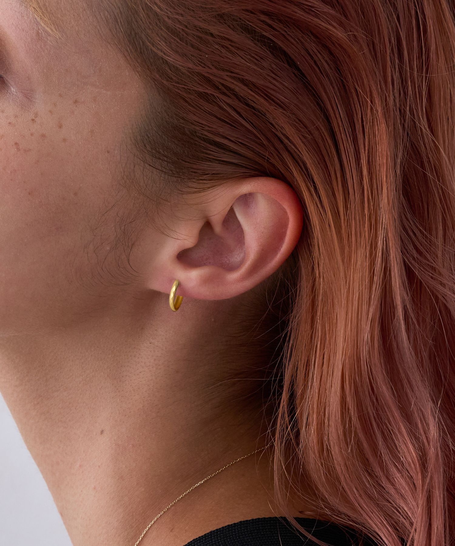 JUPITER「【K10】ダイヤモンドカットフープピアス/片耳　マットゴールド」|ピアス|
