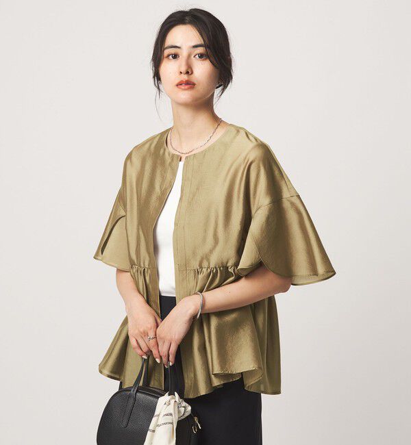 UNITED ARROWS green label relaxing「［size SHORTあり］ブライトシアー ショートスリーブ ジャケット」|ノーカラージャケット|