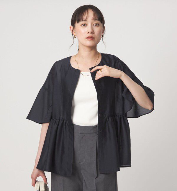 UNITED ARROWS green label relaxing「［size SHORTあり］ブライトシアー ショートスリーブ ジャケット」|ノーカラージャケット|