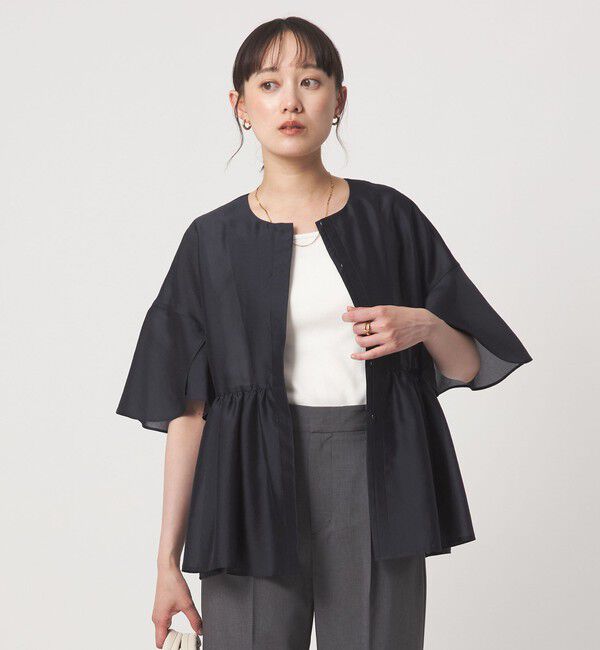 UNITED ARROWS green label relaxing「［size SHORTあり］ブライトシアー ショートスリーブ ジャケット」|ノーカラージャケット|