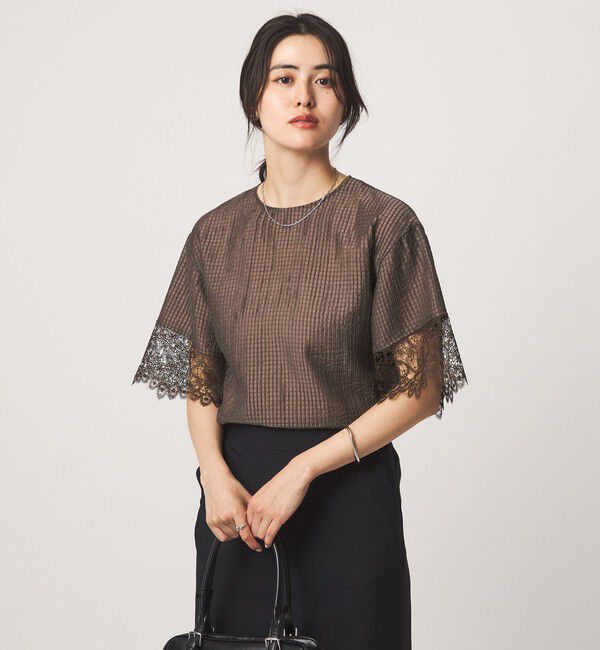 UNITED ARROWS green label relaxing「シアー チェック ブラウス」|シャツ・ブラウス|