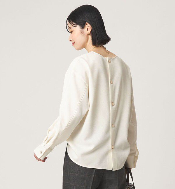 UNITED ARROWS green label relaxing「fleurie(フルリー) バック ボタン プルオーバー ブラウス」|シャツ・ブラウス|