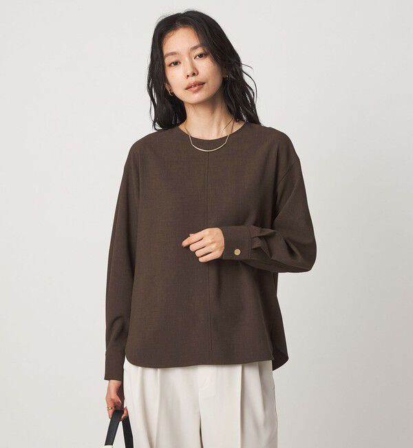 UNITED ARROWS green label relaxing「fleurie(フルリー) バック ボタン プルオーバー ブラウス」|シャツ・ブラウス|DK.BROWN