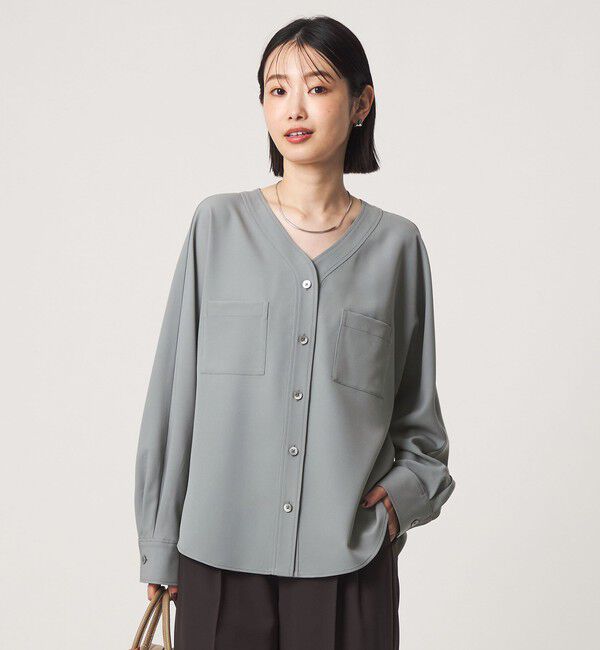 UNITED ARROWS green label relaxing「ツイル ポケット シャツ マシンウォッシャブル ストレッチ」|シャツ・ブラウス|LT.BLUE