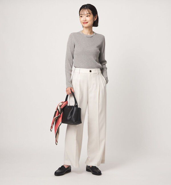 UNITED ARROWS green label relaxing「＜1_OF MINE＞ラメ リブ クルーネック ロングスリーブ プルオーバー ニット」|ニット・セーター|
