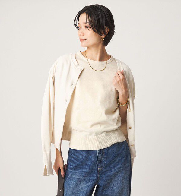 UNITED ARROWS green label relaxing「モール フレンチスリーブ プルオーバー ニット ウォッシャブル」|ニット・セーター|