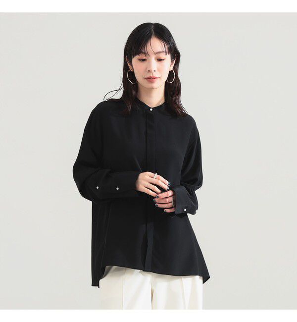 Demi-Luxe BEAMS 「シルク スタンドカラー ブラウス」|シャツ・ブラウス|