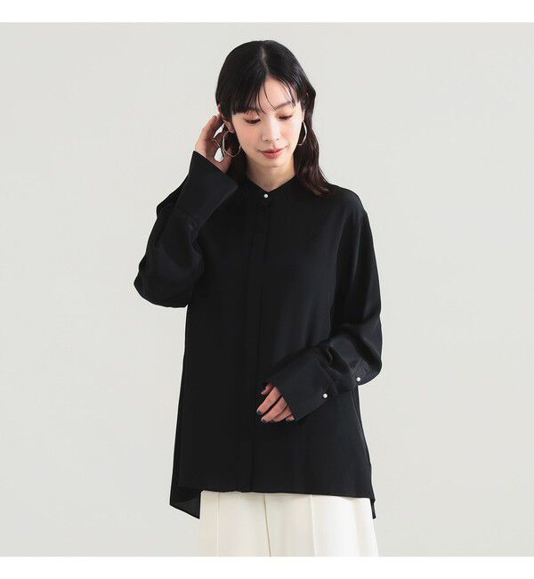 Demi-Luxe BEAMS 「シルク スタンドカラー ブラウス」|シャツ・ブラウス|