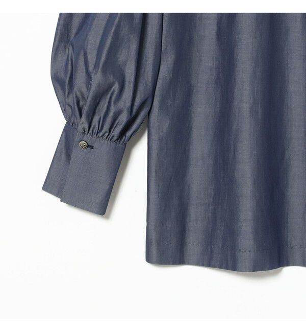 Demi-Luxe BEAMS 「AK+1 / シャンブレー ハイネック ブラウス」|シャツ・ブラウス|