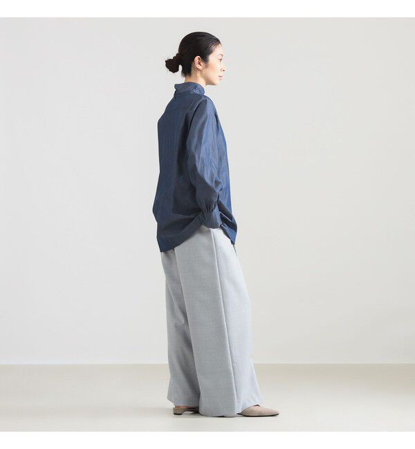 Demi-Luxe BEAMS 「AK+1 / シャンブレー ハイネック ブラウス」|シャツ・ブラウス|