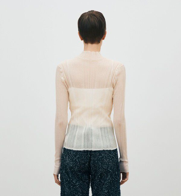 DES PRES「シアーランダムリブ ハイネックプルオーバー」|ニット・セーター|