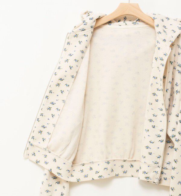 MAQWEL「【MAQWEL/マクウェル】Flower Waffleジップパーカー」|Tシャツ・カットソー|
