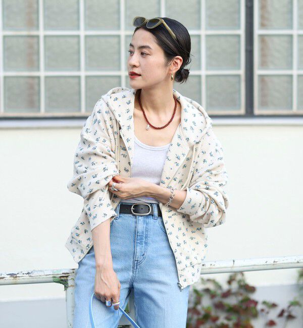 MAQWEL「【MAQWEL/マクウェル】Flower Waffleジップパーカー」|Tシャツ・カットソー|