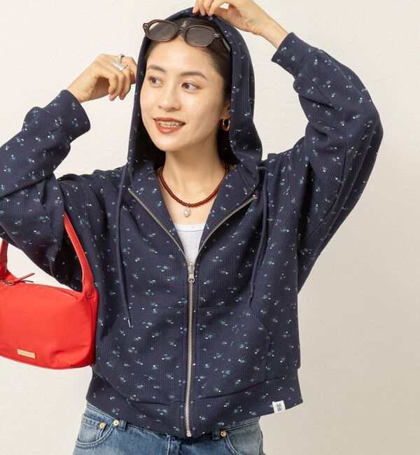 MAQWEL「【MAQWEL/マクウェル】Flower Waffleジップパーカー」|Tシャツ・カットソー|