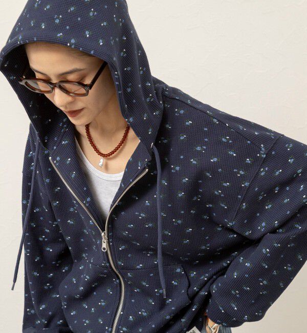MAQWEL「【MAQWEL/マクウェル】Flower Waffleジップパーカー」|Tシャツ・カットソー|