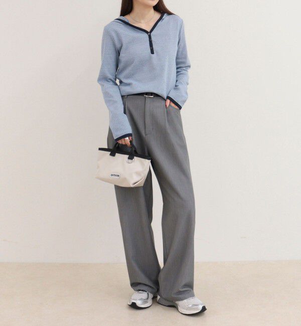 fredy emue「ヘンリーネックボーダーフーディ」|Tシャツ・カットソー|