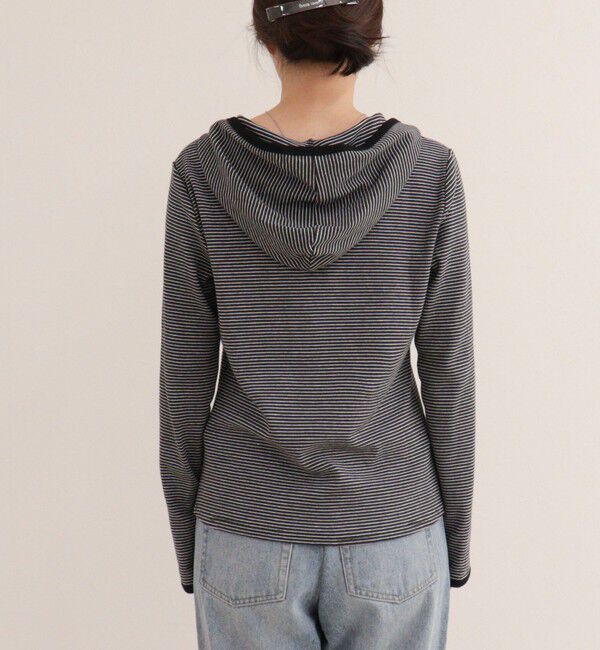 fredy emue「ヘンリーネックボーダーフーディ」|Tシャツ・カットソー|