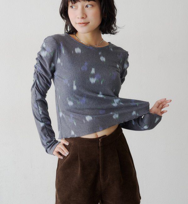  「【花柄&無地】ニュアンスブルームトップス」|Tシャツ・カットソー|