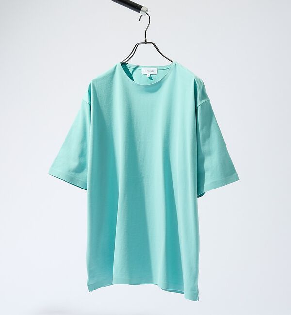 ABAHOUSE「圧着 シームレスTシャツ / リラックスフィット」|Tシャツ・カットソー|ブルー