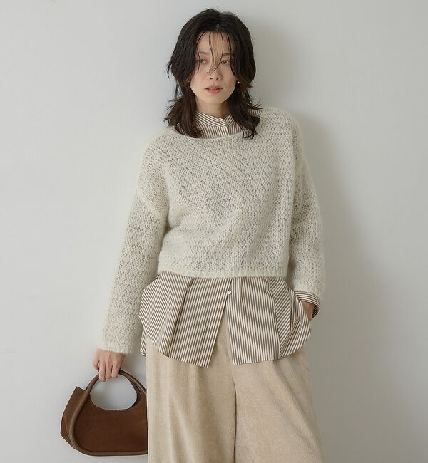 qualite「シアーモヘアプルオーバー」|ニット・セーター|