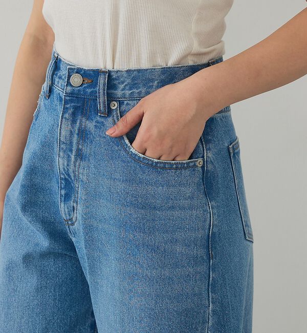 abahouse mavie「ウォッシュドバレルデニムパンツ」|デニム|