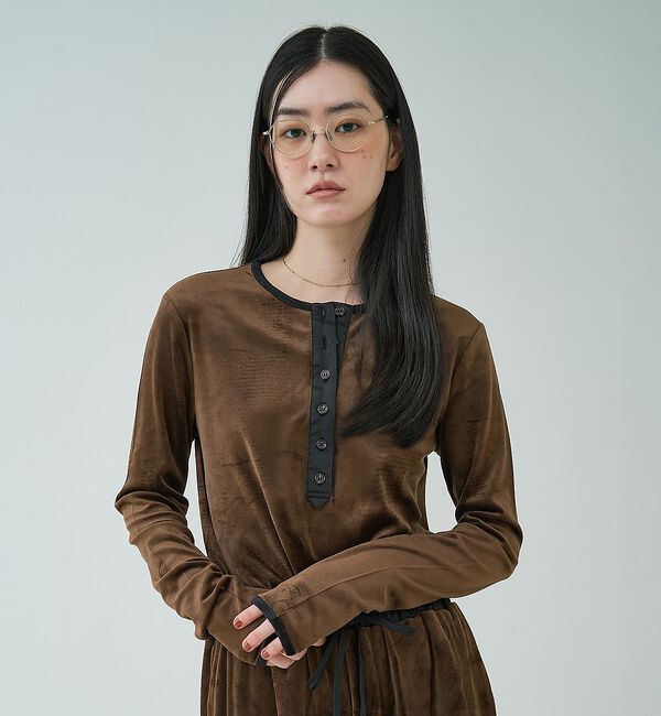 NOMINE「ベロア ヘンリーネック プルオーバー ｜セットアップ対応【予約】」|Tシャツ・カットソー|