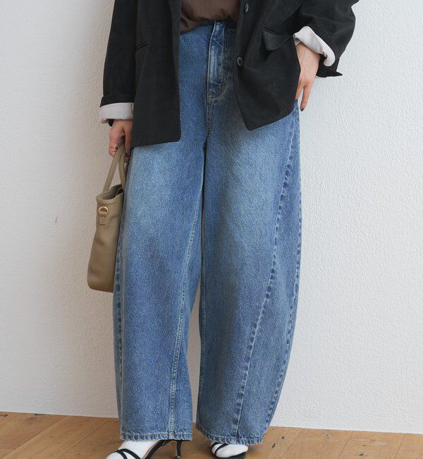  「バレルシルエットデニムパンツ」|デニム|インディゴブルー