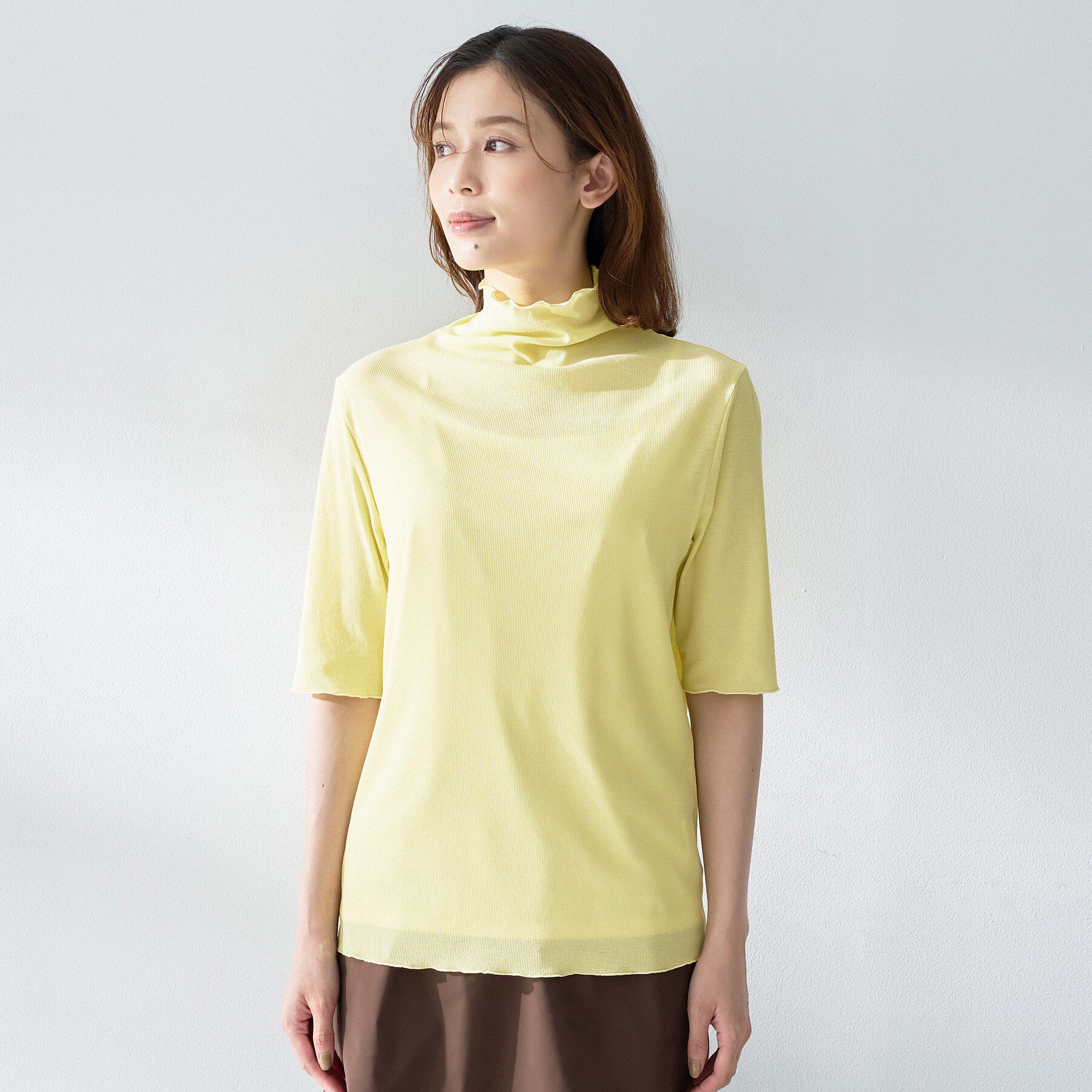 UNTITLED「【重ね着レイヤードに】シアーテレコハイネックトップス」|Tシャツ・カットソー|