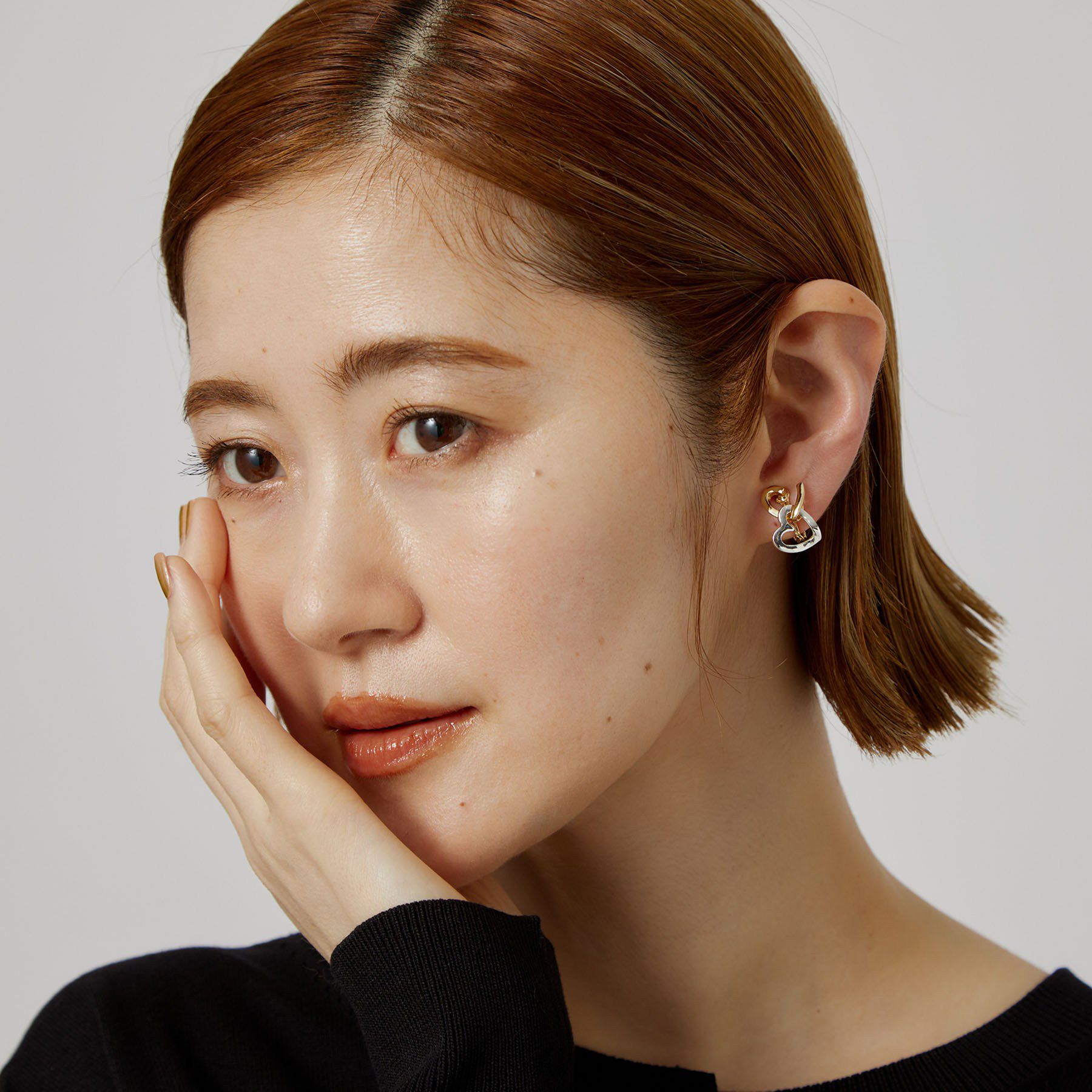 grove「【痛くなりにくい】ダブルハートイヤリング」|イヤリング|