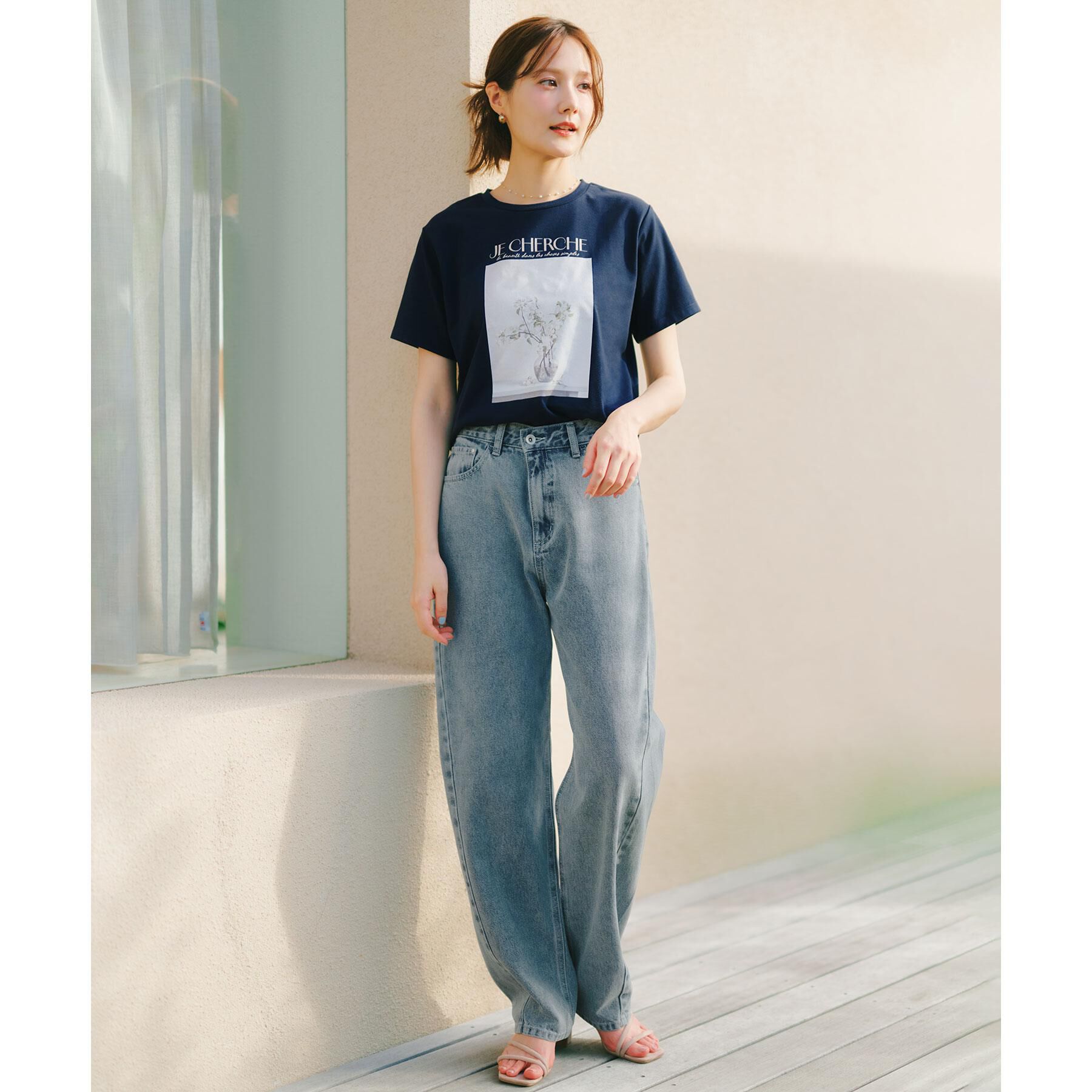 index「【UV】フラワープリントTシャツ≪洗濯機OK／接触冷感≫」|Tシャツ・カットソー|