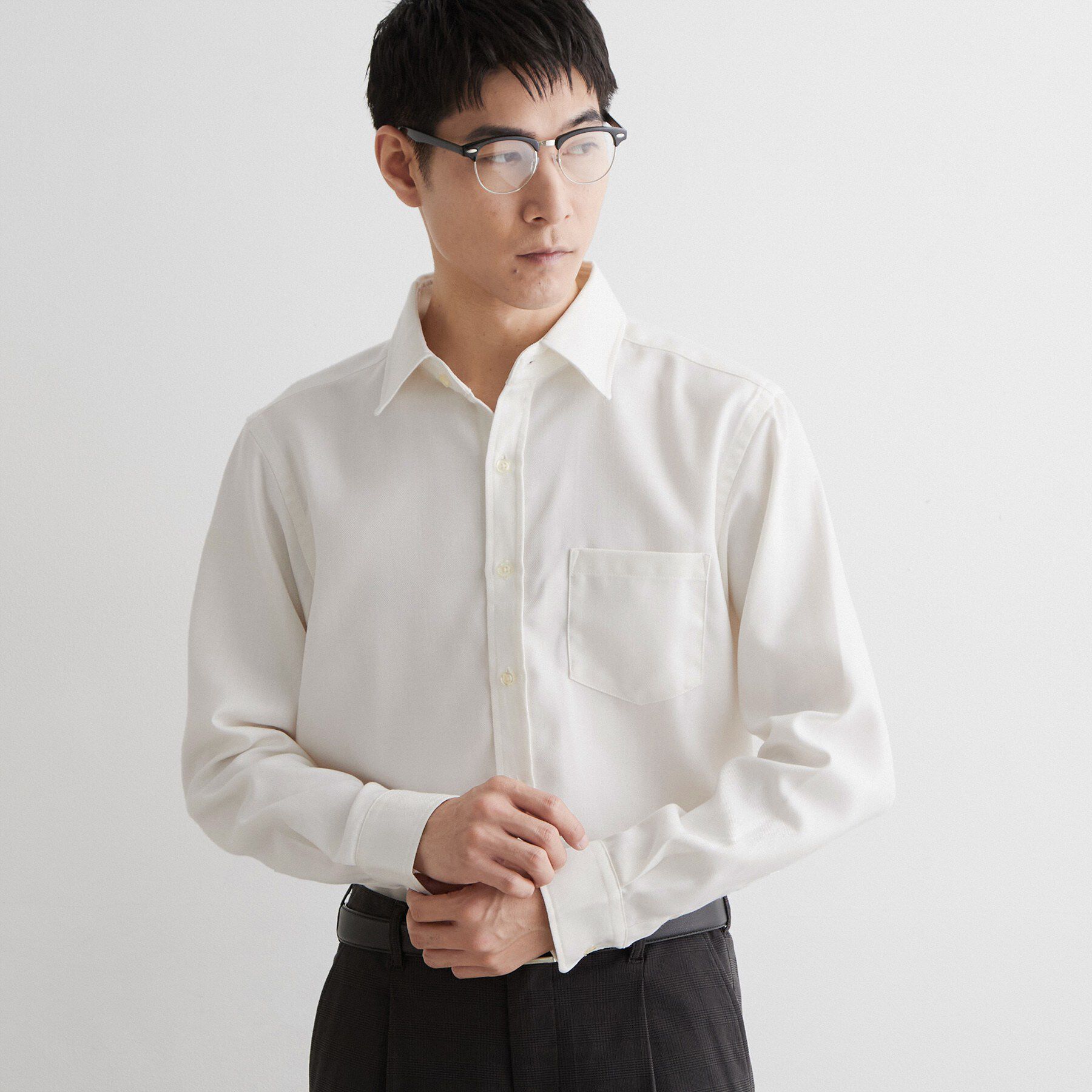 THE SHOP TK「【防シワ／洗濯機OK】アソート 長袖ネルシャツ」|シャツ・ブラウス|オフホワイト(003