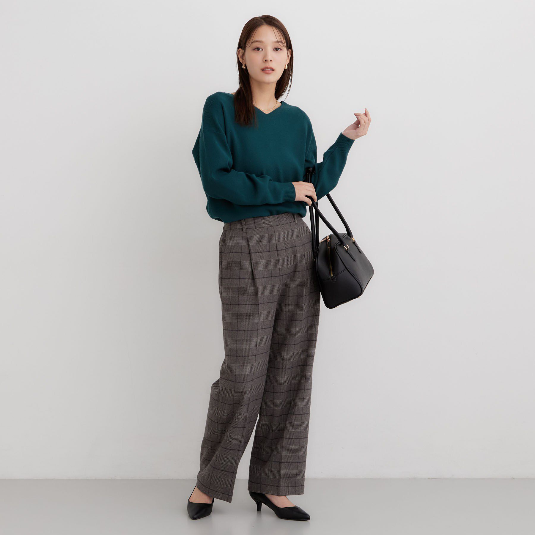 THE SHOP TK「【毛玉になりにくい/静電気防止/洗える】KINOCO 総針Vネックニット」|ニット・セーター|