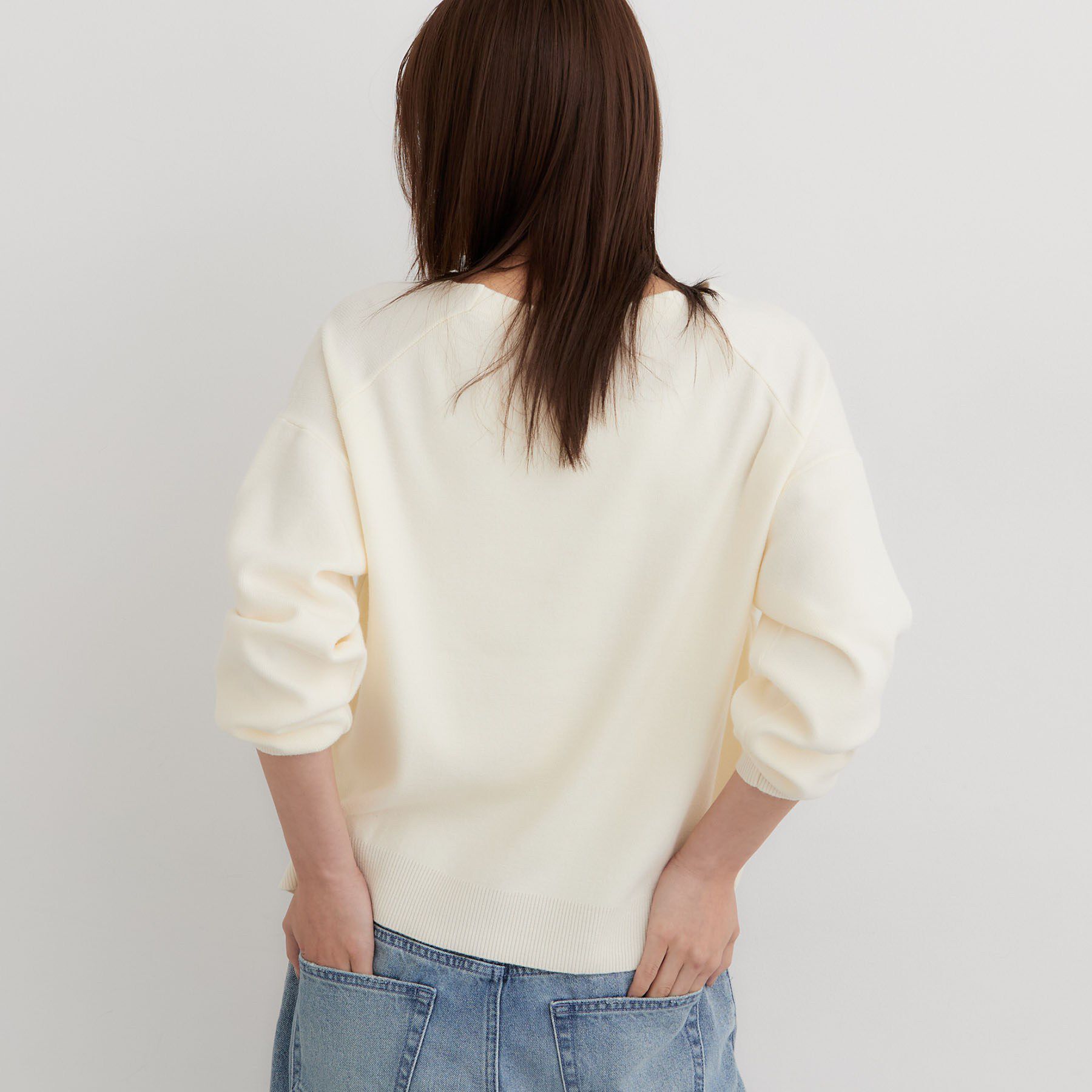 THE SHOP TK「【毛玉になりにくい/静電気防止/洗える】KINOCO 総針Vネックニット」|ニット・セーター|